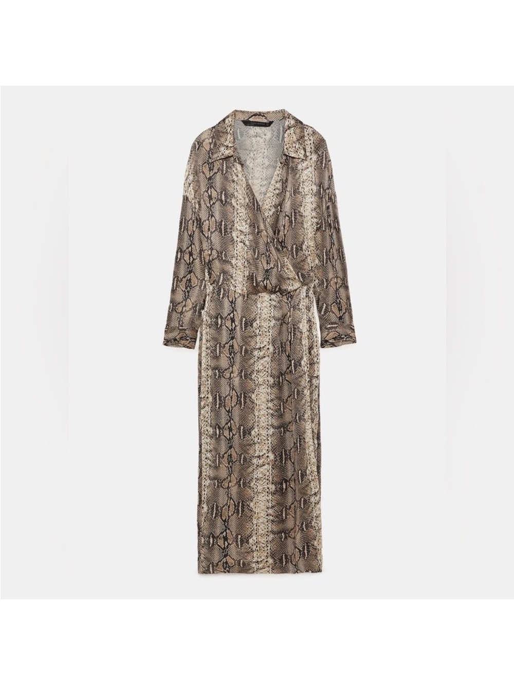 Zara Snake Print Midi Dress in Brown and Black